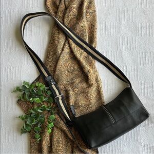 Black Leather Lamarthe shoulder bag with sporty strap